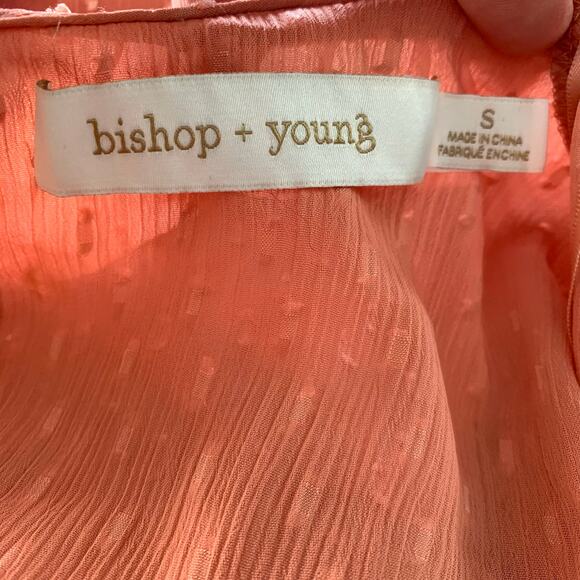NWT Bishop + Young Zoey V-Neck Ruffle Dress in Coral Size Small - Picture 7 of 7